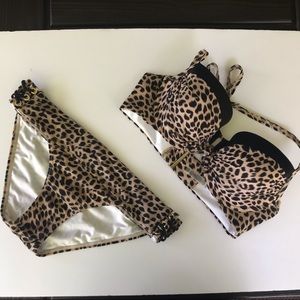 Cheetah Print Bikini Top and Bottom